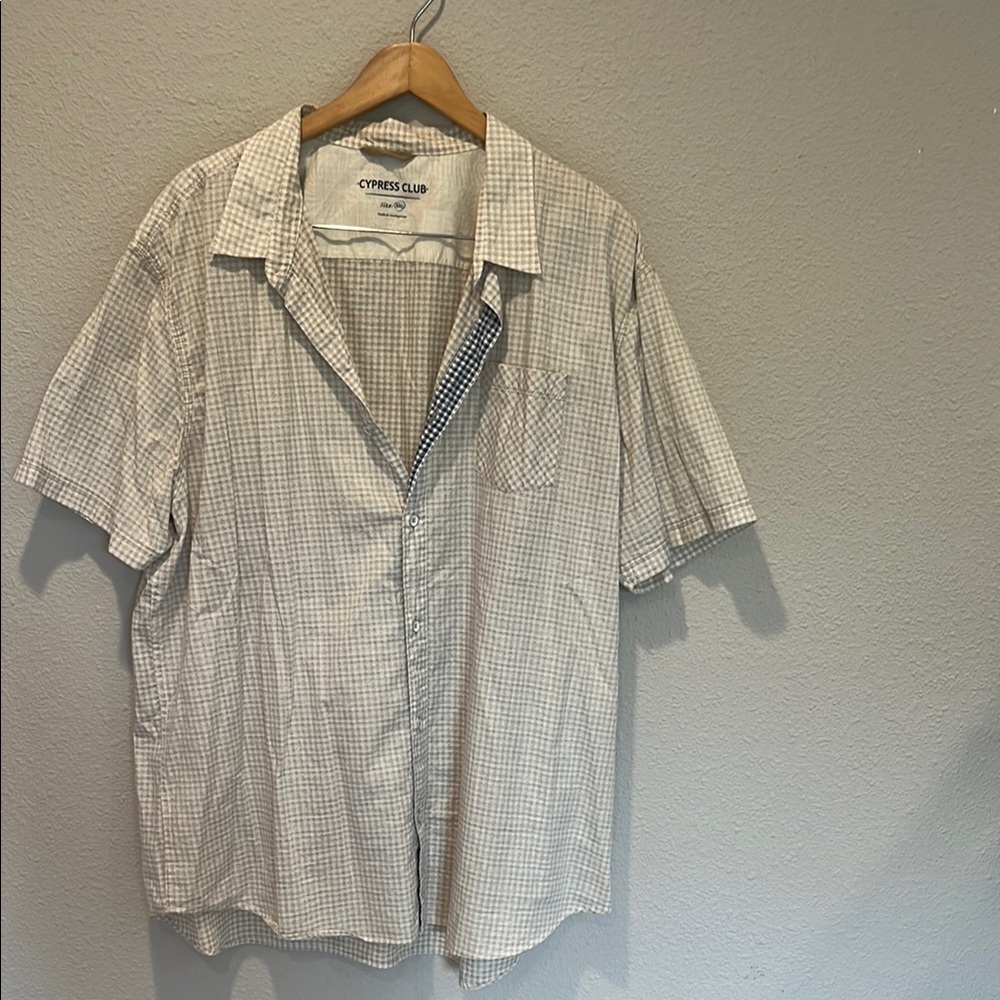 Cypress Club houndstooth Short Sleeve cotton Shirt